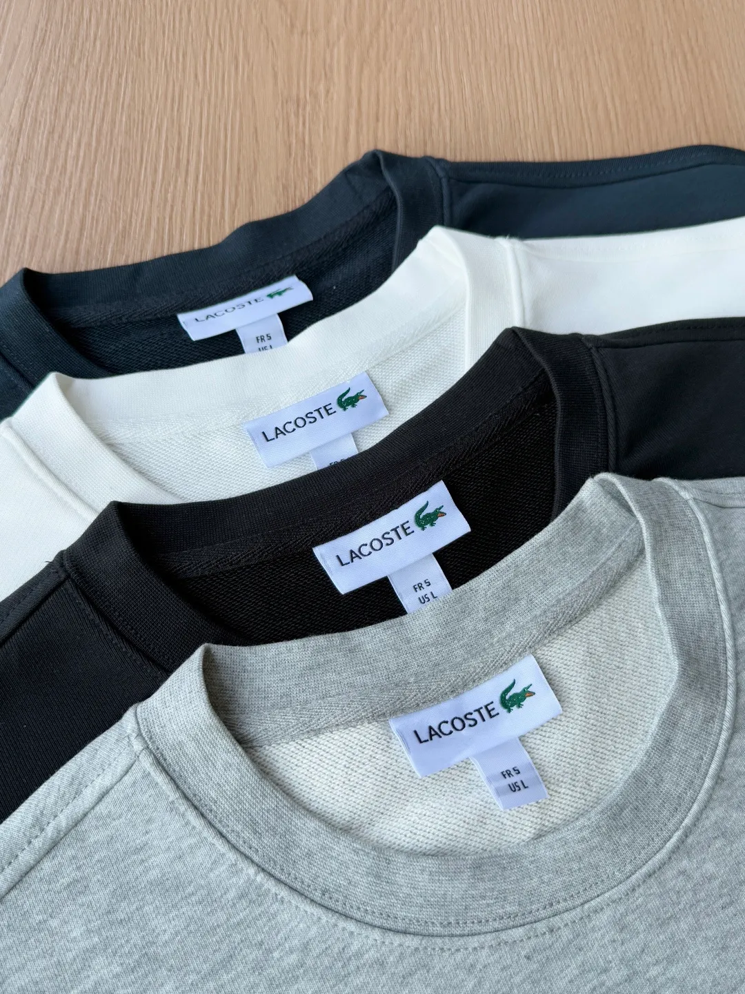 P 120LACOSTE. 2026 Autumn New Product Counter Same Style Printed Cotton Round Neck Sweater 360g Pure Cotton Terry M.L.XL 2XL LA-W 3061